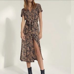 ARITZIA WILFRED Animal Print Dress XXS with tie option